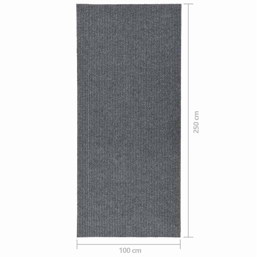 vidaXL Paillasson gris 100x250 cm