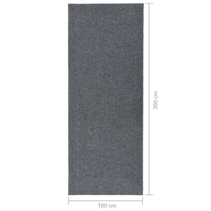 vidaXL Paillasson en caoutchouc Gris 100x300 cm