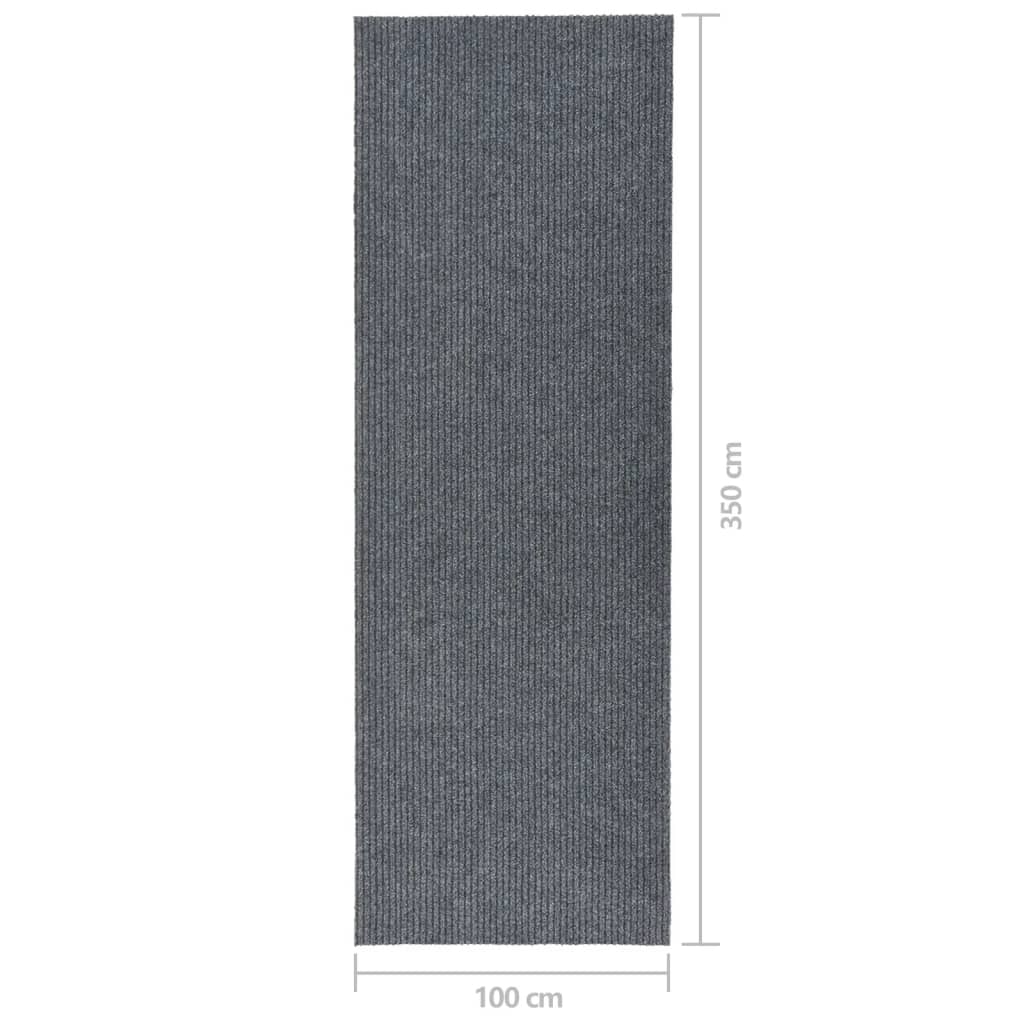 vidaXL Tapis de couloir anti-salissures Gris 100x350 cm