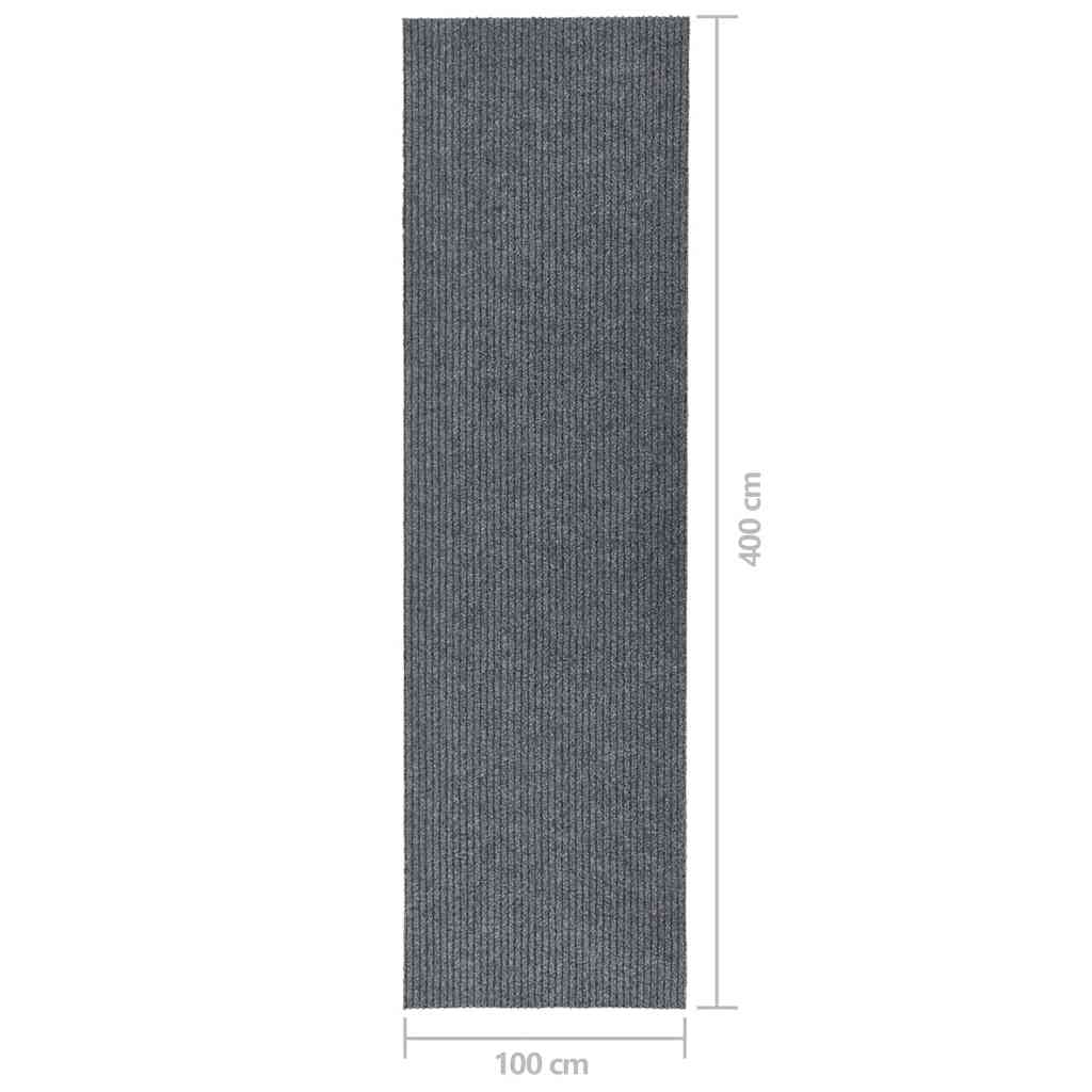 vidaXL Paillasson anti-salissures Gris 100x400 cm