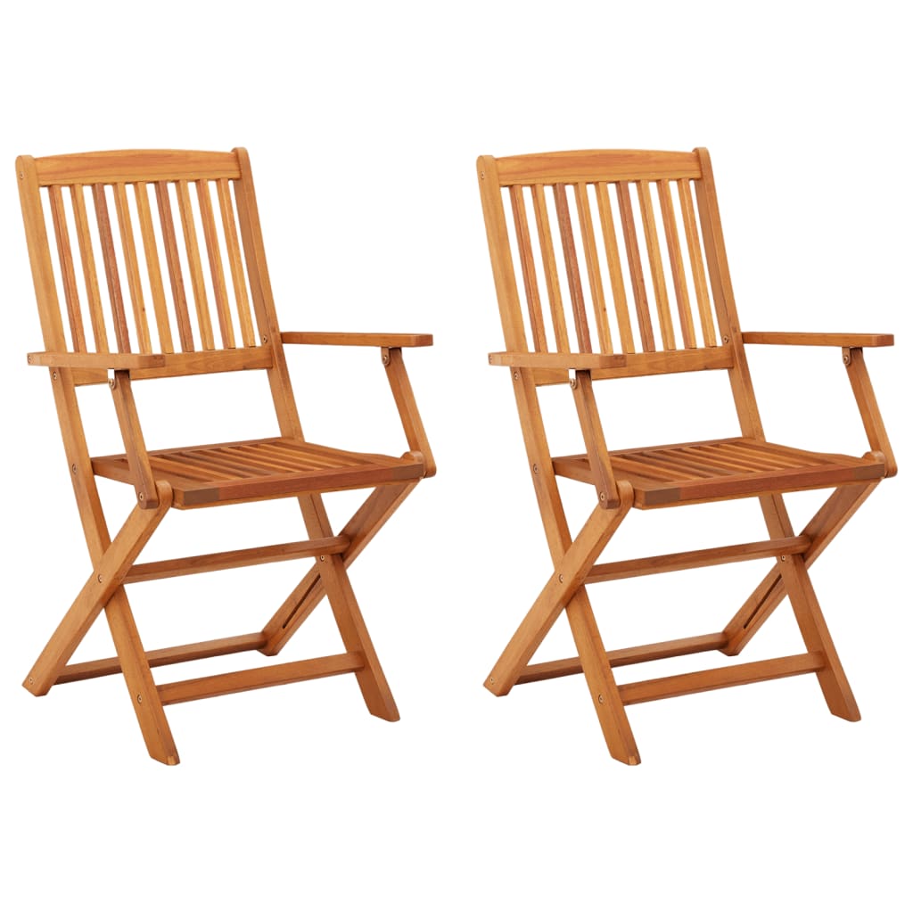 vidaXL Chaises de jardin pliables 2 pcs. Bois d'eucalyptus massif