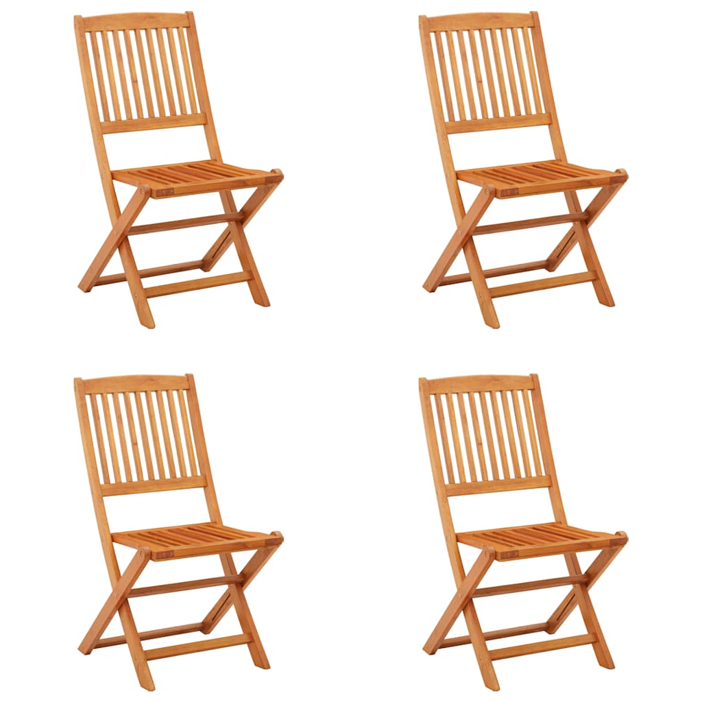 vidaXL Chaises de jardin pliantes 4 pcs Bois massif d'eucalyptus