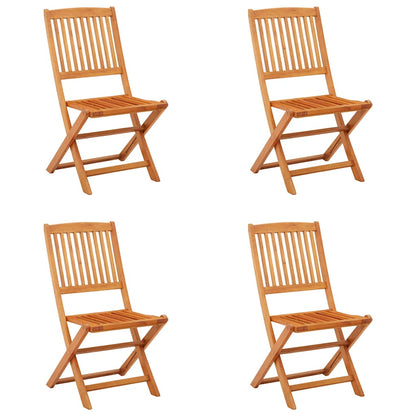vidaXL Chaises de jardin pliantes 4 pcs Bois massif d'eucalyptus