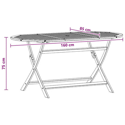 vidaXL Klappbarer Gartentisch 160x85x75 cm Massivholz Eukalyptus