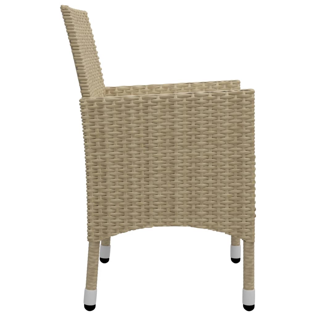 vidaXL 3-tlg. Garten-Essgruppe Beige
