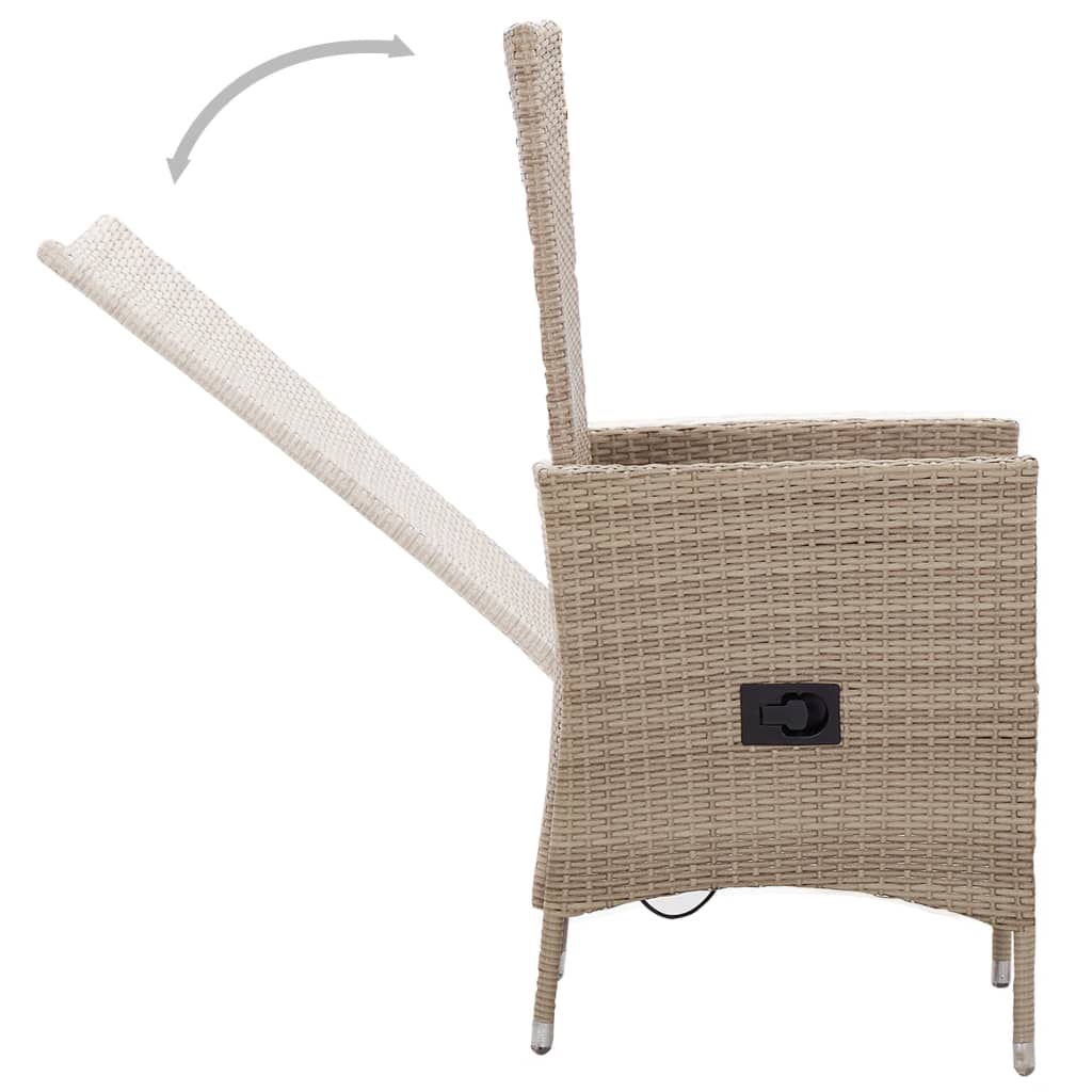 vidaXL 3-tlg. Garten-Essgruppe Beige