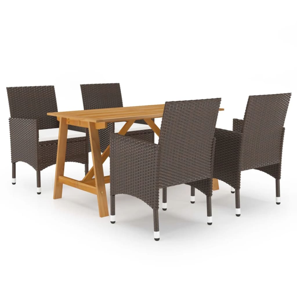 vidaXL 5-tlg. Garten-Essgruppe Braun