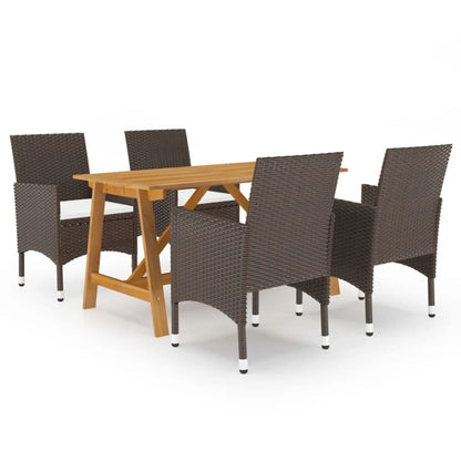 vidaXL 5-tlg. Garten-Essgruppe Braun