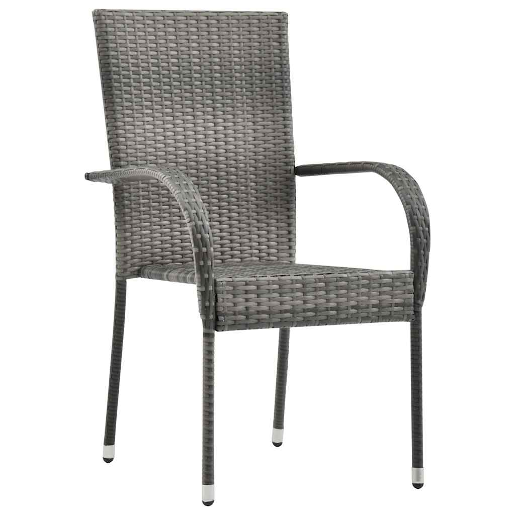 vidaXL 5-tlg. Garten-Essgruppe Grau