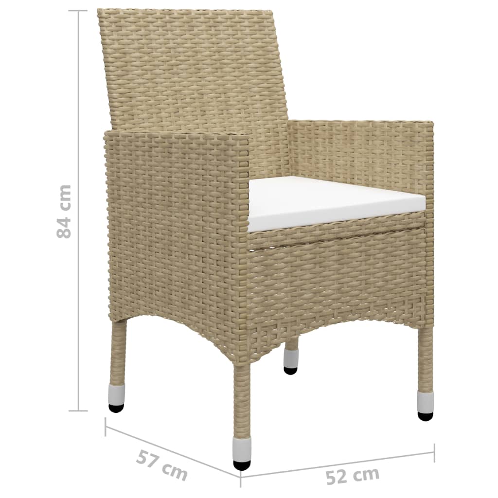 vidaXL 5-tlg. Garten-Essgruppe Beige