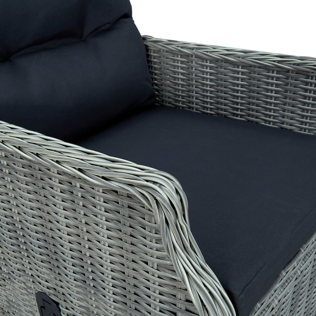 vidaXL Ensemble repas de jardin 5 pcs Gris clair