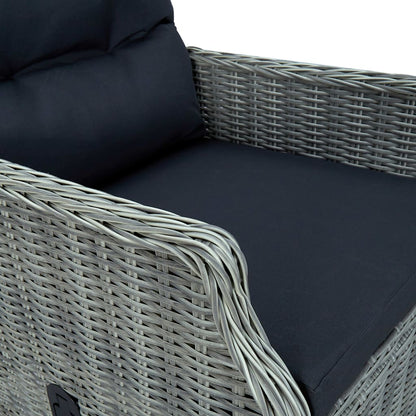 vidaXL Ensemble repas de jardin 5 pcs Gris clair