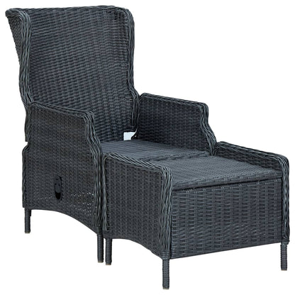 vidaXL Ensemble repas de jardin 5 pcs Gris foncé