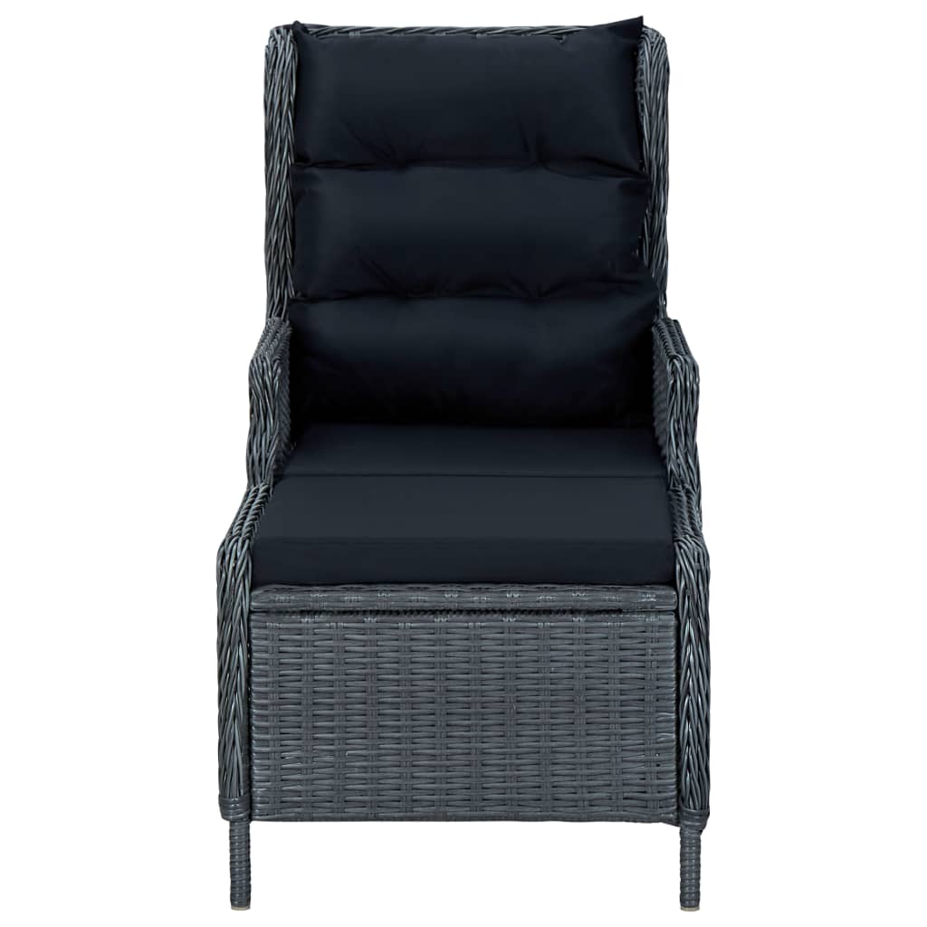 vidaXL Ensemble repas de jardin 5 pcs Gris foncé