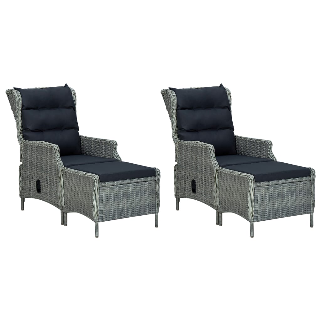vidaXL Ensemble repas de jardin 5 pcs Gris clair