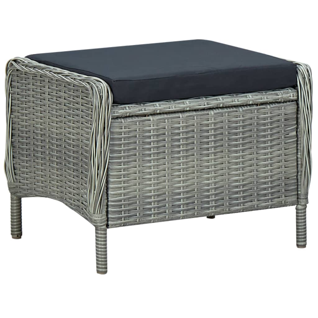 vidaXL Ensemble repas de jardin 5 pcs Gris clair