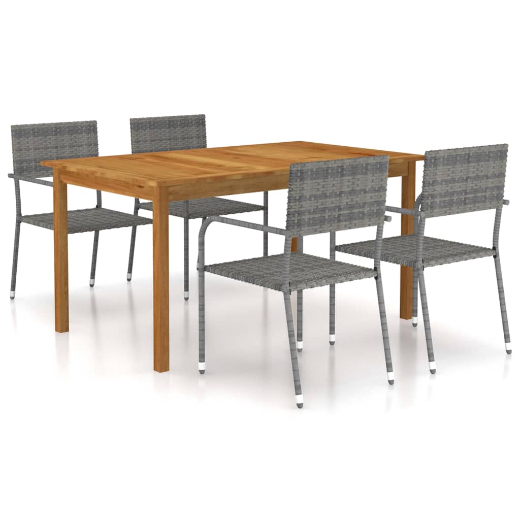 vidaXL Salle à manger de jardin 5 pcs Gris