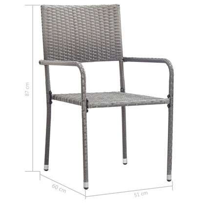 vidaXL Salle à manger de jardin 5 pcs Gris