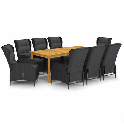 9-tlg. Garten-Essgruppe Dunkelgrau