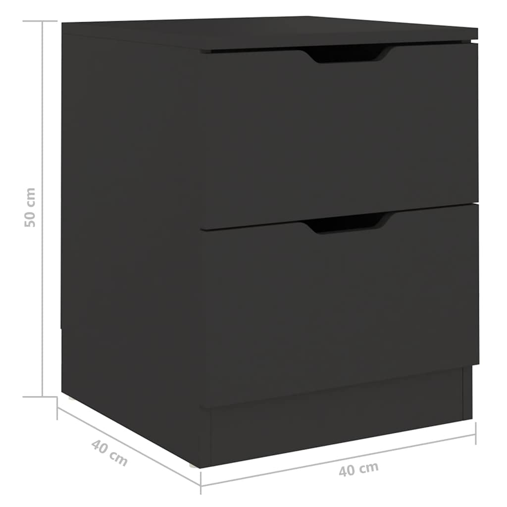 vidaXL Nachttisch Schwarz 40x40x50 cm Spanplatte