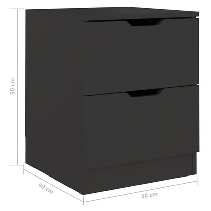 vidaXL Nachttisch Schwarz 40x40x50 cm Spanplatte