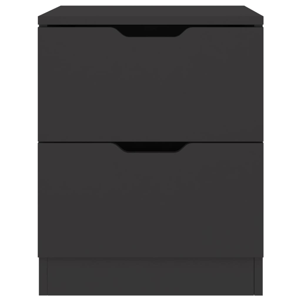 vidaXL Nachttische 2 Stk. Schwarz 40x40x50 cm Spanplatte