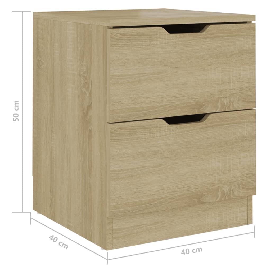 vidaXL Tables de chevet 2 pcs Chêne Sonoma 40x40x50 cm Aggloméré