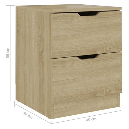 vidaXL Tables de chevet 2 pcs Chêne Sonoma 40x40x50 cm Aggloméré