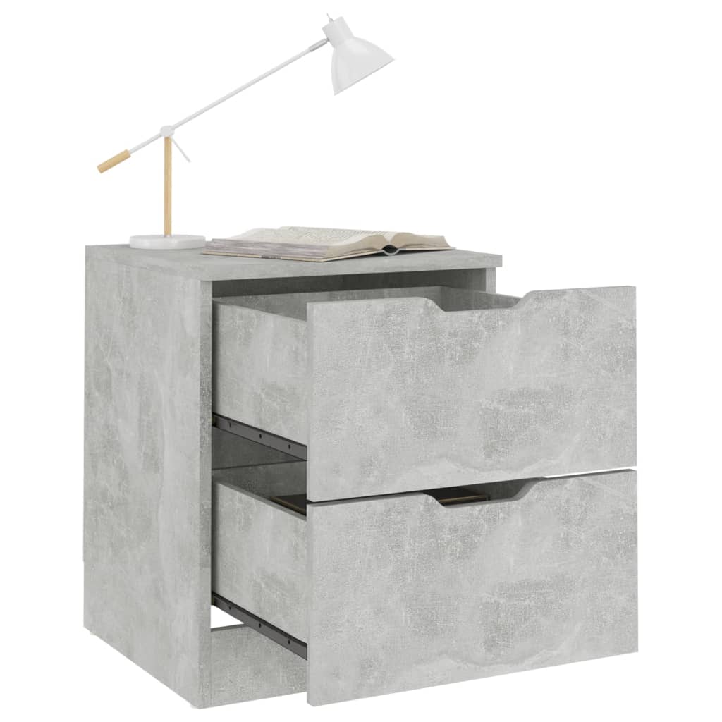 vidaXL Table de chevet gris béton 40x40x50 cm Aggloméré