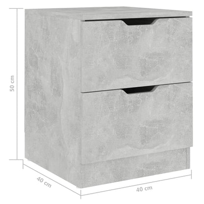 vidaXL Table de chevet gris béton 40x40x50 cm Aggloméré