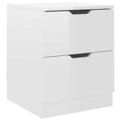 vidaXL Nachttische 2 Stk. Hochglanz-Weiß 40x40x50 cm Spanplatte