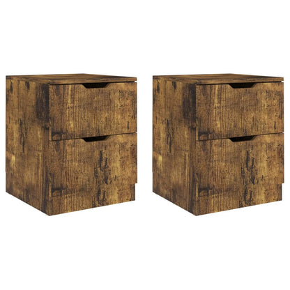 vidaXL Tables de chevet 2 pcs Chêne fumé 40x40x50 cm Aggloméré