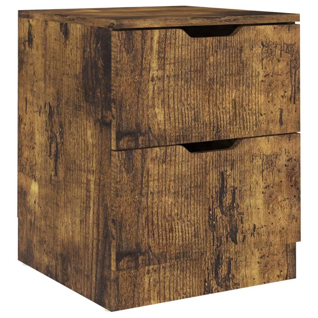 vidaXL Tables de chevet 2 pcs Chêne fumé 40x40x50 cm Aggloméré