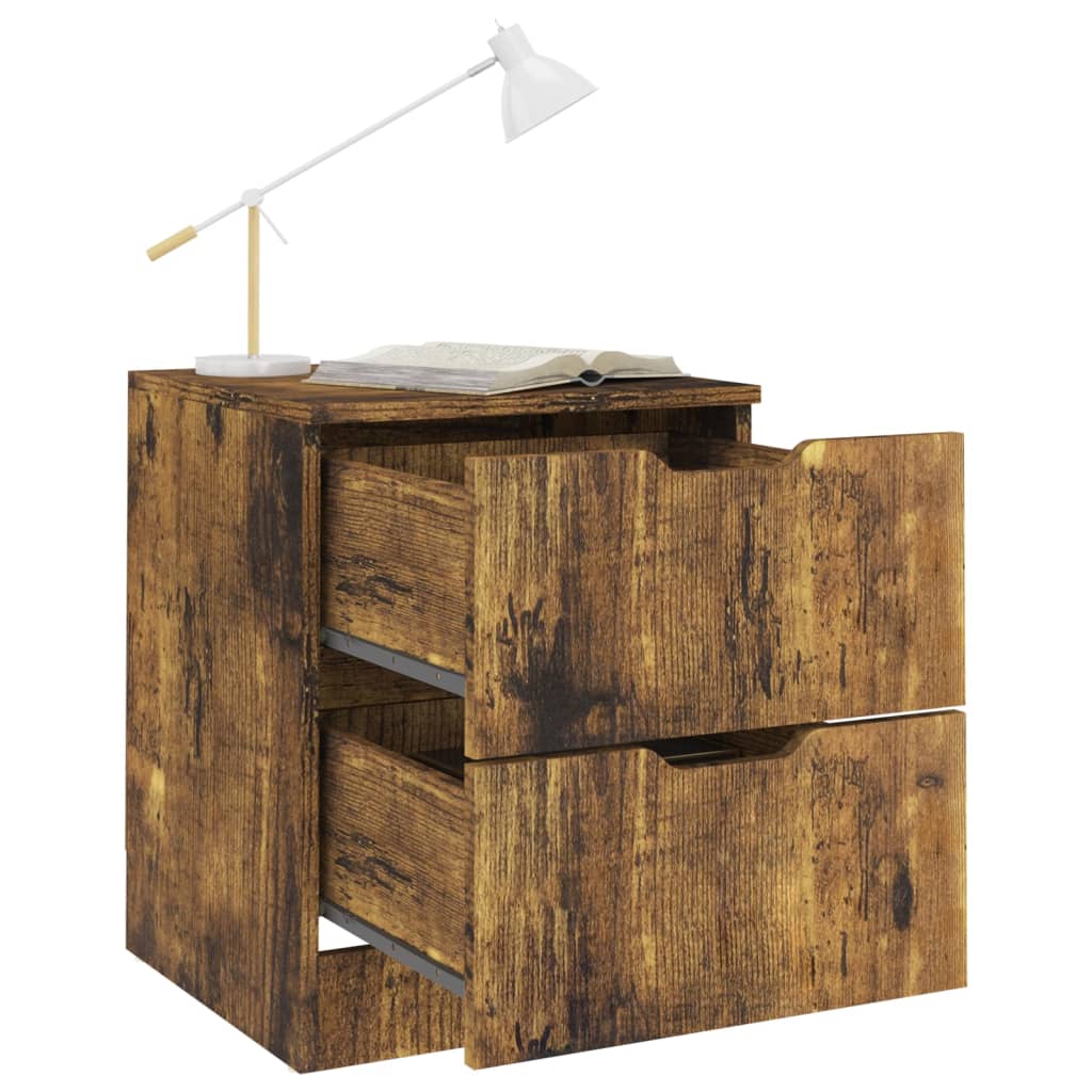 vidaXL Tables de chevet 2 pcs Chêne fumé 40x40x50 cm Aggloméré