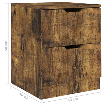vidaXL Tables de chevet 2 pcs Chêne fumé 40x40x50 cm Aggloméré