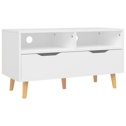 vidaXL Meuble TV blanc 90x40x48,5 cm Bois d'ingénierie