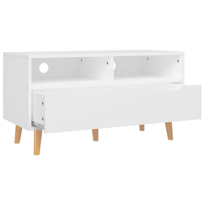 vidaXL Meuble TV blanc 90x40x48,5 cm Bois d'ingénierie