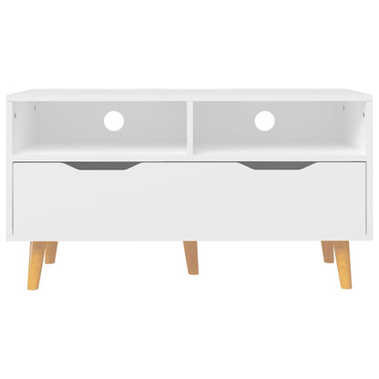 vidaXL Meuble TV blanc 90x40x48,5 cm Bois d'ingénierie