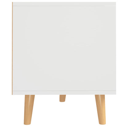 vidaXL Meuble TV blanc 90x40x48,5 cm Bois d'ingénierie