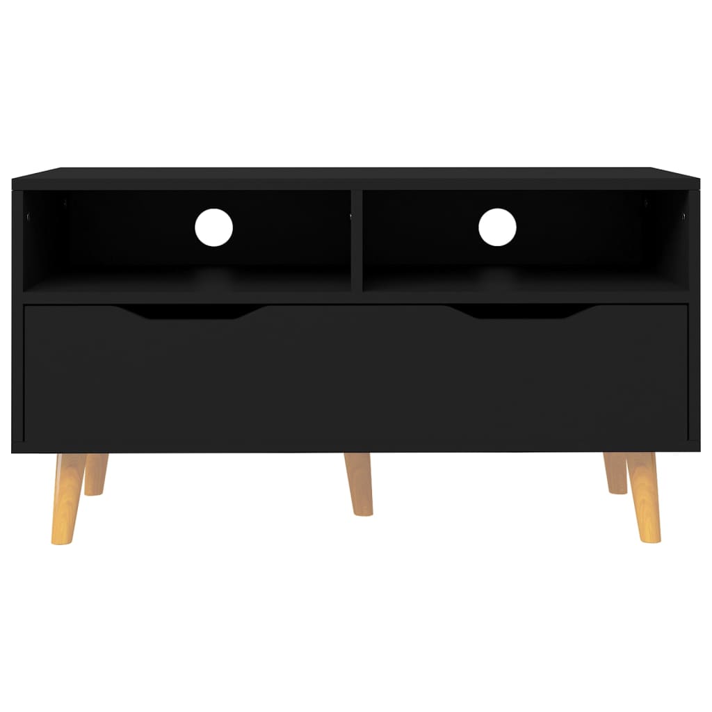 vidaXL Meuble TV Noir 90x40x48,5 cm Bois d'ingénierie