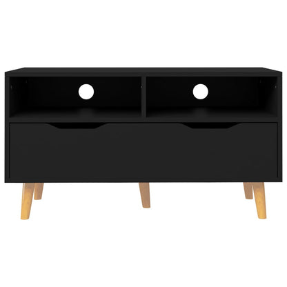 vidaXL Meuble TV Noir 90x40x48,5 cm Bois d'ingénierie