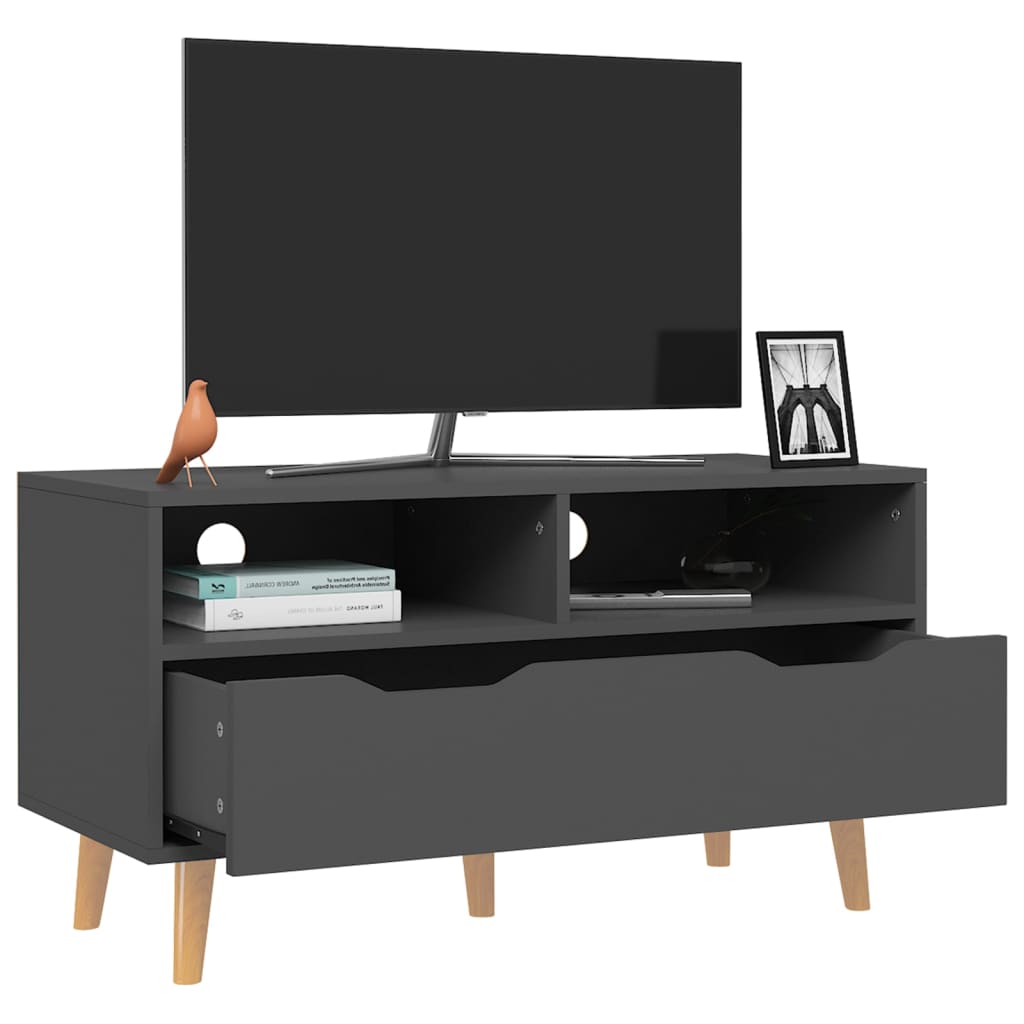 vidaXL Meuble TV Gris 90x40x48,5 cm Bois d'ingénierie