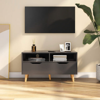 vidaXL Meuble TV Gris 90x40x48,5 cm Bois d'ingénierie