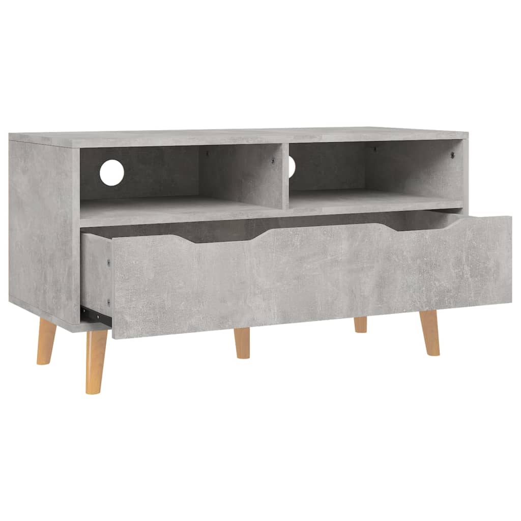 vidaXL Meuble TV Gris béton 90x40x48,5 cm Bois d'ingénierie