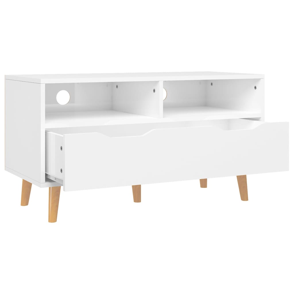 vidaXL Meuble TV blanc brillant 90x40x48,5 cm Aggloméré