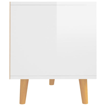 vidaXL Meuble TV blanc brillant 90x40x48,5 cm Aggloméré