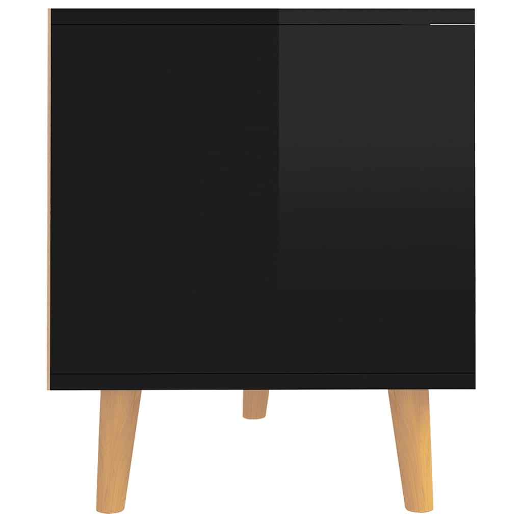 vidaXL Meuble TV Noir brillant 90x40x48,5 cm Bois d'ingénierie