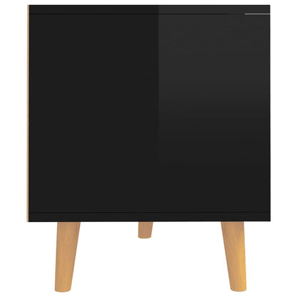 vidaXL Meuble TV Noir brillant 90x40x48,5 cm Bois d'ingénierie