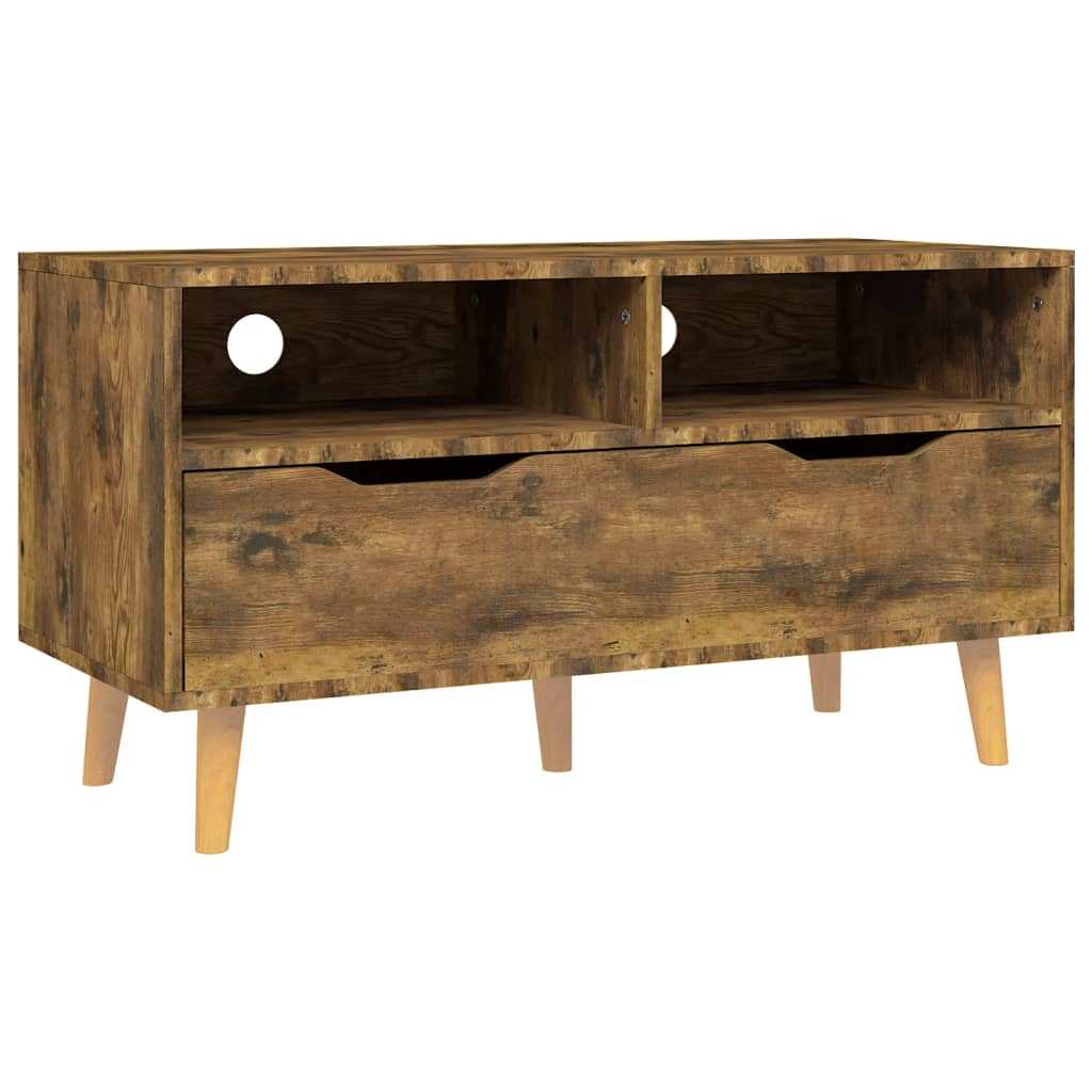Meuble TV vidaXL chêne fumé 90x40x48,5 cm bois d'ingénierie