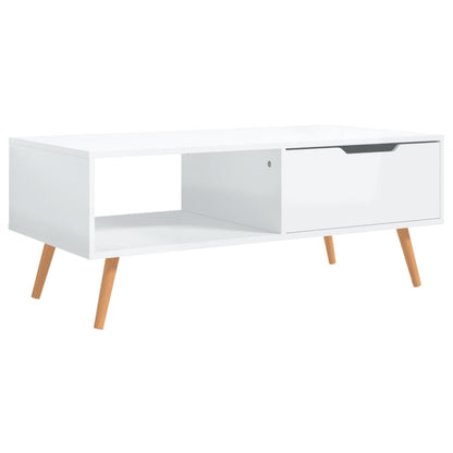 vidaXL Table basse blanc brillant 100x49,5x43 cm Bois d'ingénierie